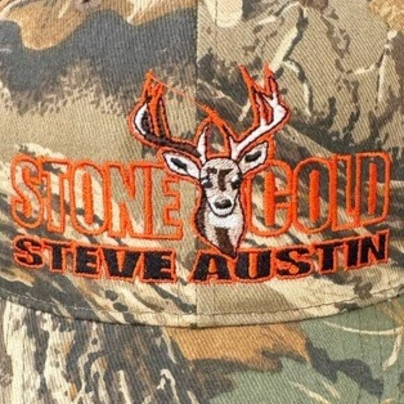 Stone Cold Steve Austin 1990s WWF WWE Raw Buck Camo Hat Snapback One Size - Picture 2 of 5